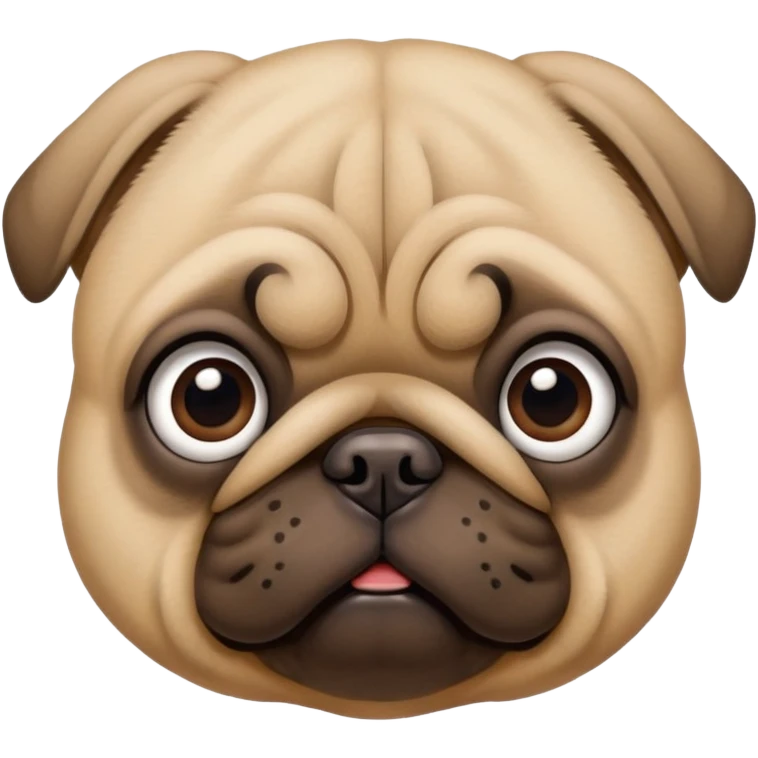 Pug with big eyes, head tilted down  emoji