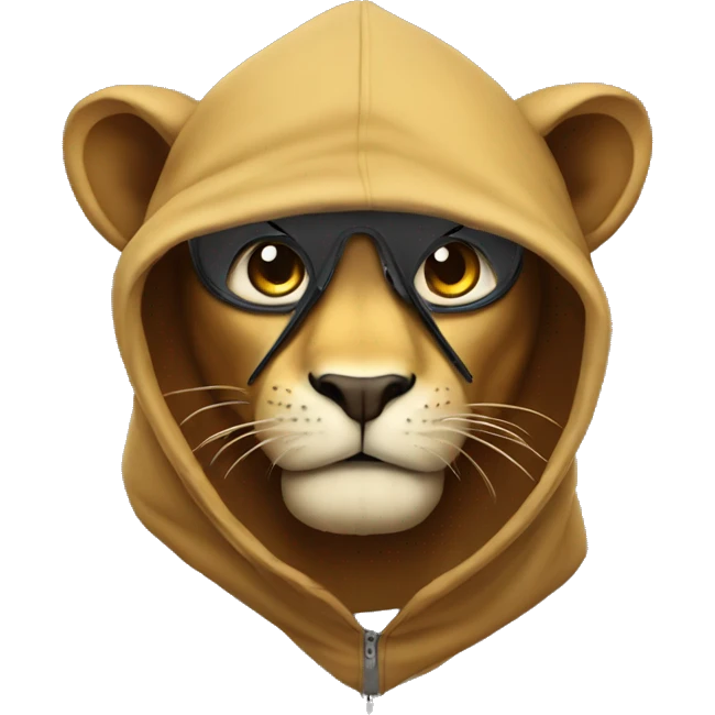 Lion spy wearing hood emoji