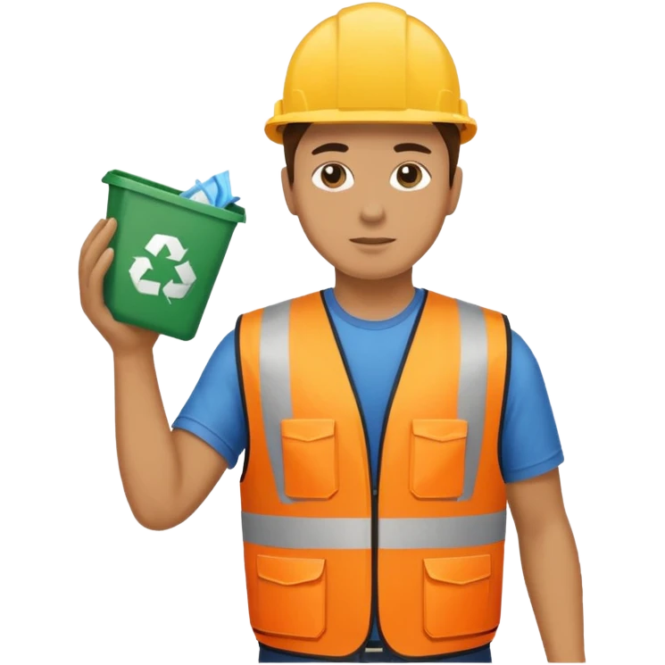 Waste Management, safety vest, trash picker emoji