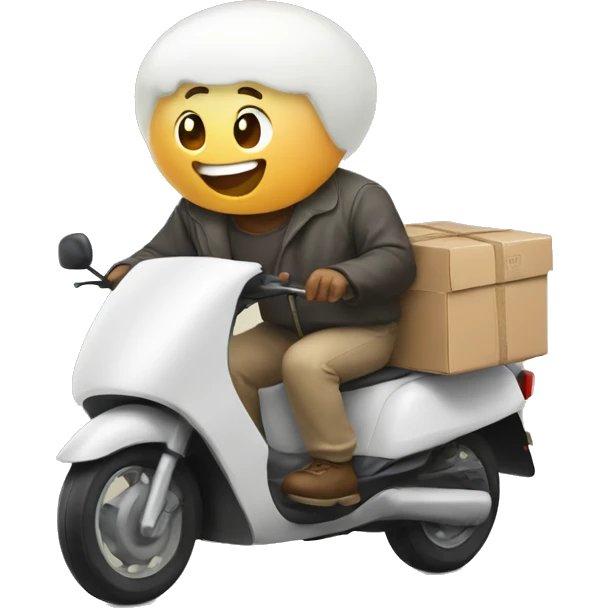 delivery with mochi head emoji