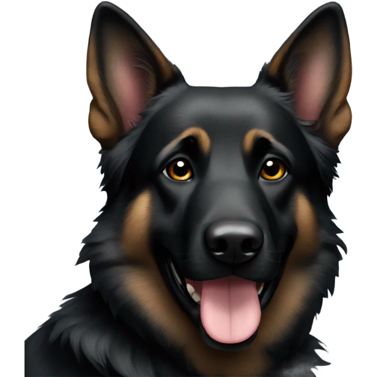 Mostly black German shepard emoji