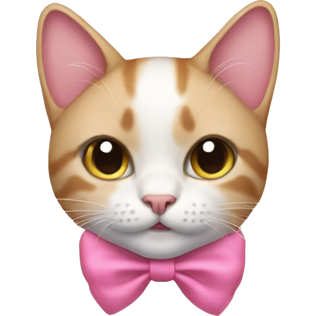 Cat wearing a pink bow  emoji