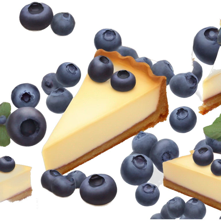 pastry and cheesecake with blueberries  emoji