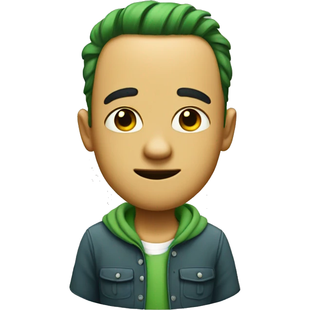 the funy and short and green emoji