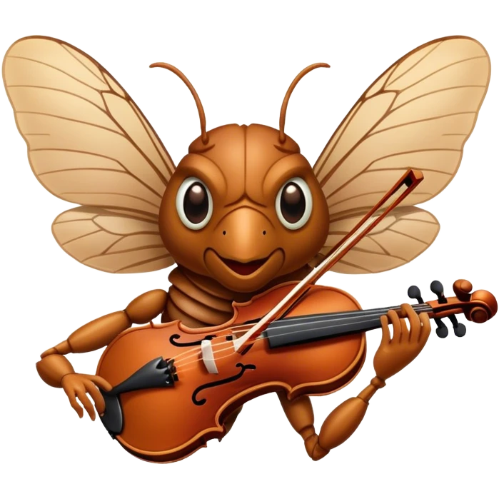 cicada playing violon  emoji