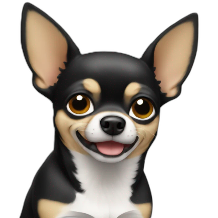 chihuahua NEGRO gritando emoji
