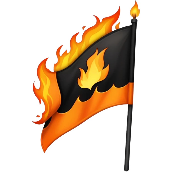 blank flag burning with flames emoji