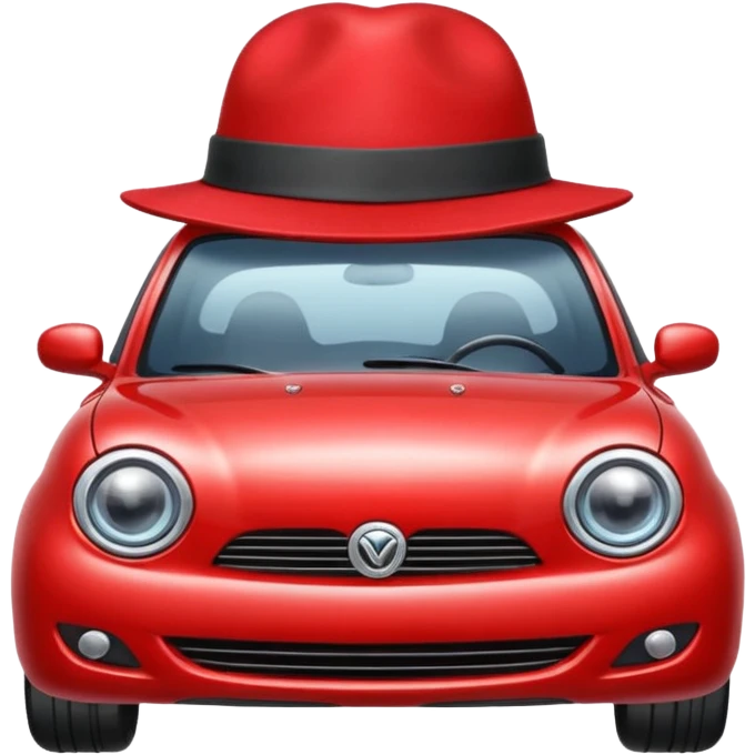 car with hat emoji