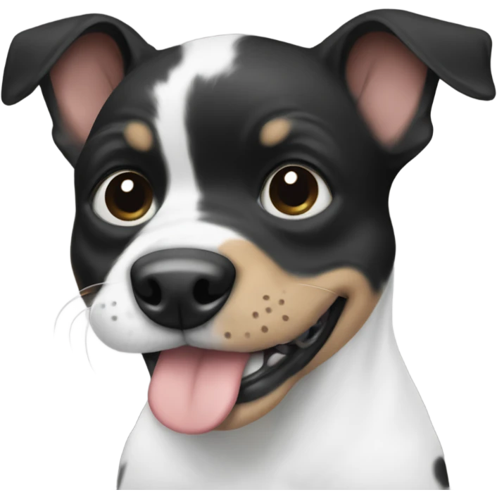 Black and white dog with baby emoji