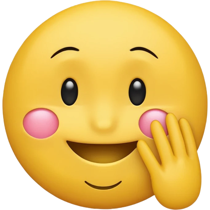 Yellow Standard smiley emoji blushing and hiding face with hands emoji
