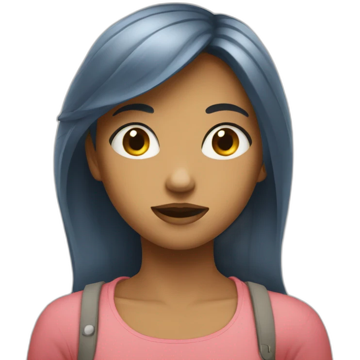 Fille qui regarde mal emoji