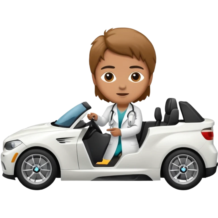 schwarzer BMW mit Arzt als Fahrer emoji