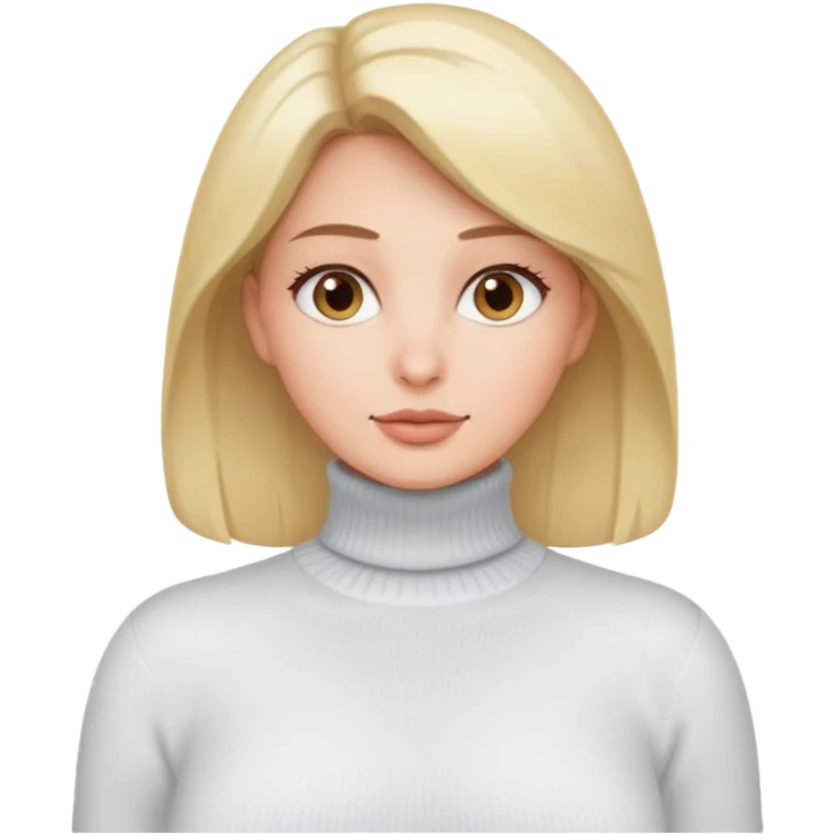 "white turtleneck sweater" on big tits emoji