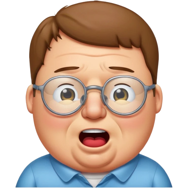 cartoon peter griffin with glasses as a laughing crying emoji emoji