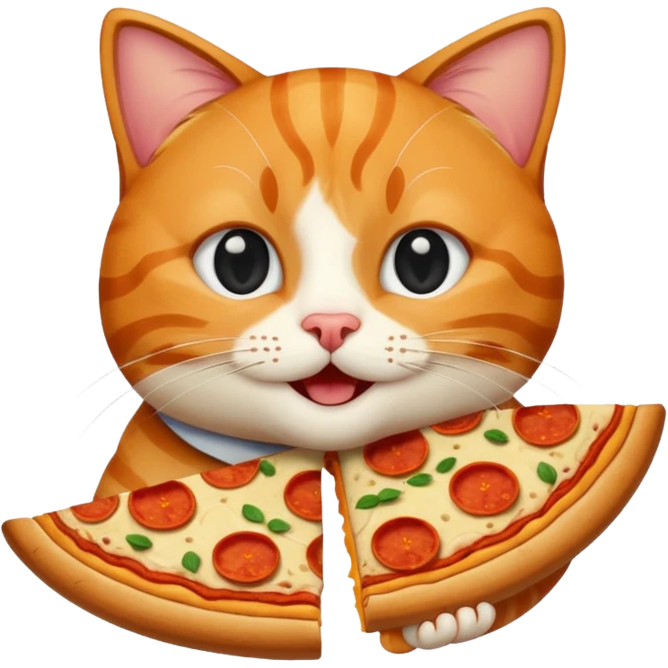 happy cat with pizza emoji