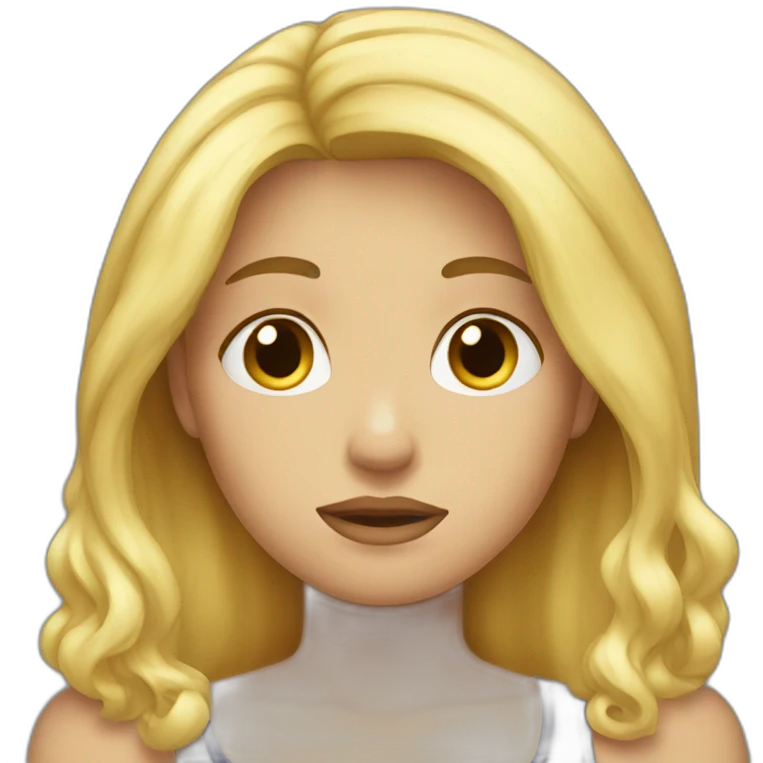 Blonde hair sad emoji emoji