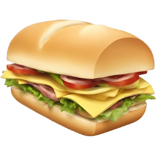 Sub sandwich with a face  emoji