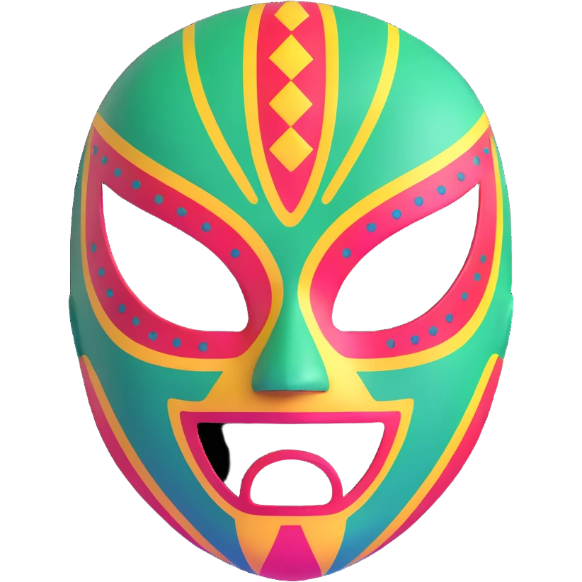 luchador ski mask, colorful mexican wrestling mask emoji