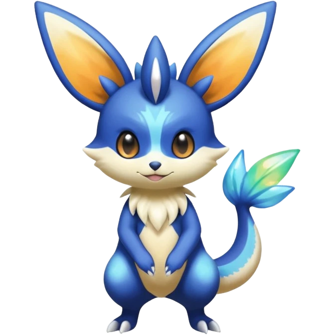 Colorful Shiny Exotic Victini-Salandit-Meowstic-Minccino-Fakémon-hybrid-creature (full body)  emoji
