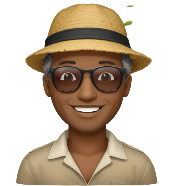 Black man salt n pepper hair smiling with blonde in love on beach make his hair black emoji