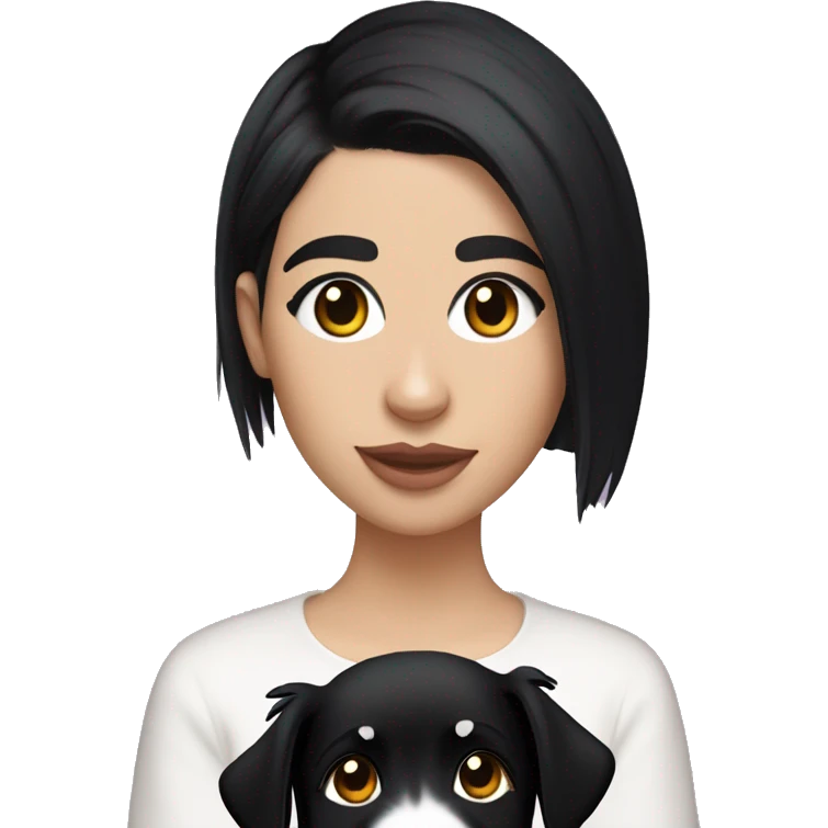 Dua lipa holding a short haired border collie emoji
