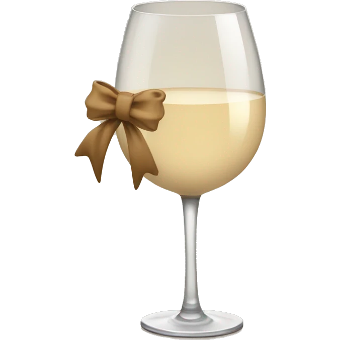 Beige asthetic wine Glas with a bow  emoji