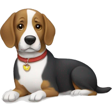 Perro en una cama emoji