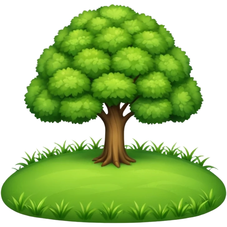 a grassy field with a single tree emoji emoji
