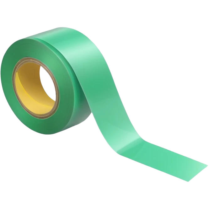 make light Green wide tape rolling on the floor emoji