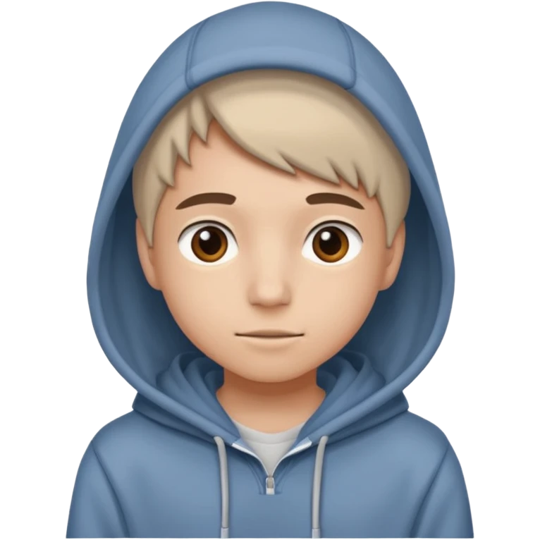 college student with curious face (melange hoodie) emoji