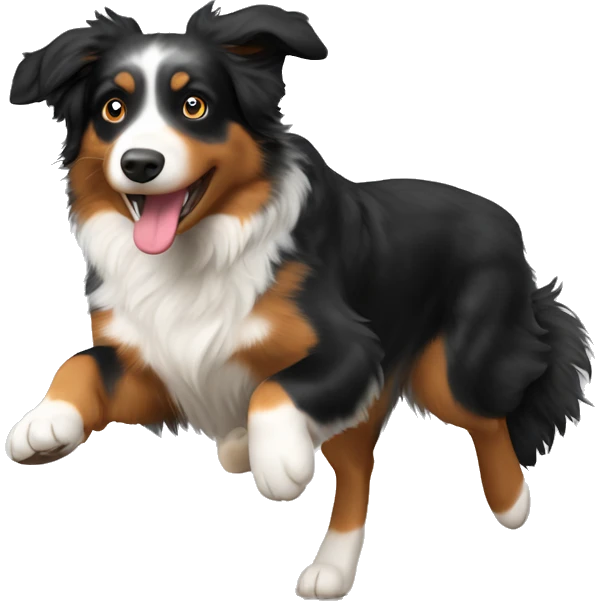 Australian shepherd jumping anvil emoji