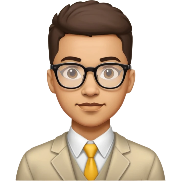 Lightskin buff nerd teacher emoji