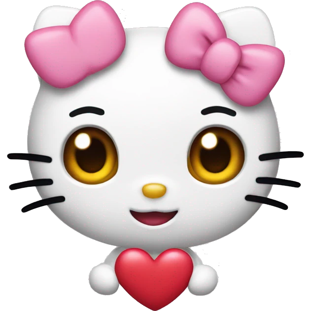 Hello kitty with heart eyes emoji