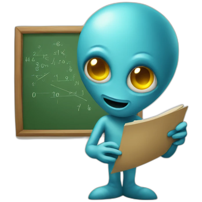 Alien teaching mathematics emoji
