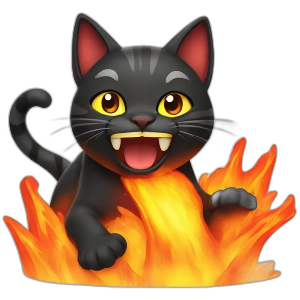 Cat vilifying lava emoji