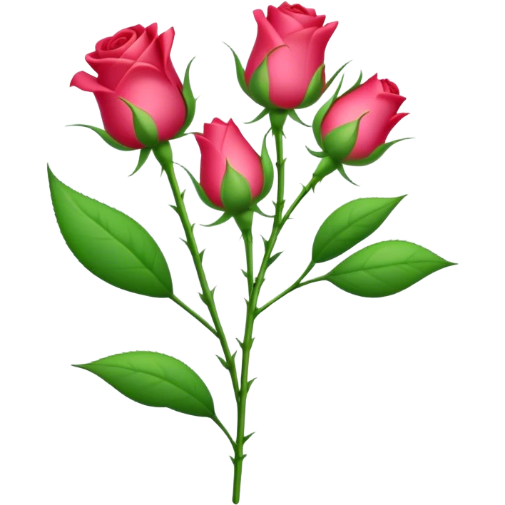 A small bunch of rosebuds, partially closed, symbolizing new beginnings, love, or growth emoji