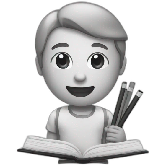 studying icon colorless emoji