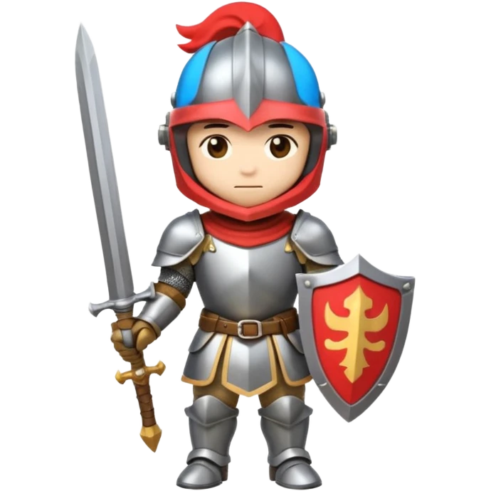 knight, no sword, chibi full body emoji