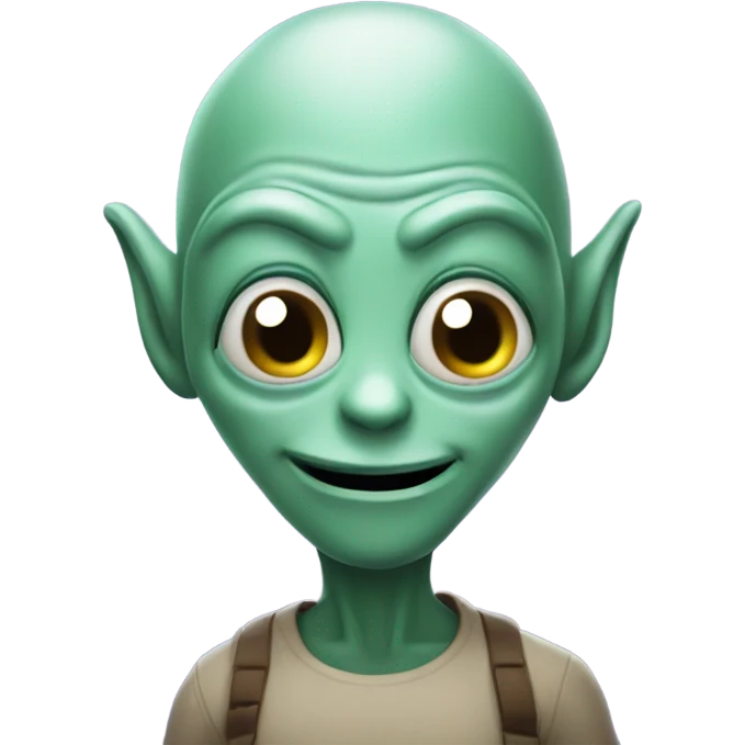 Mischievous looking alien emoji