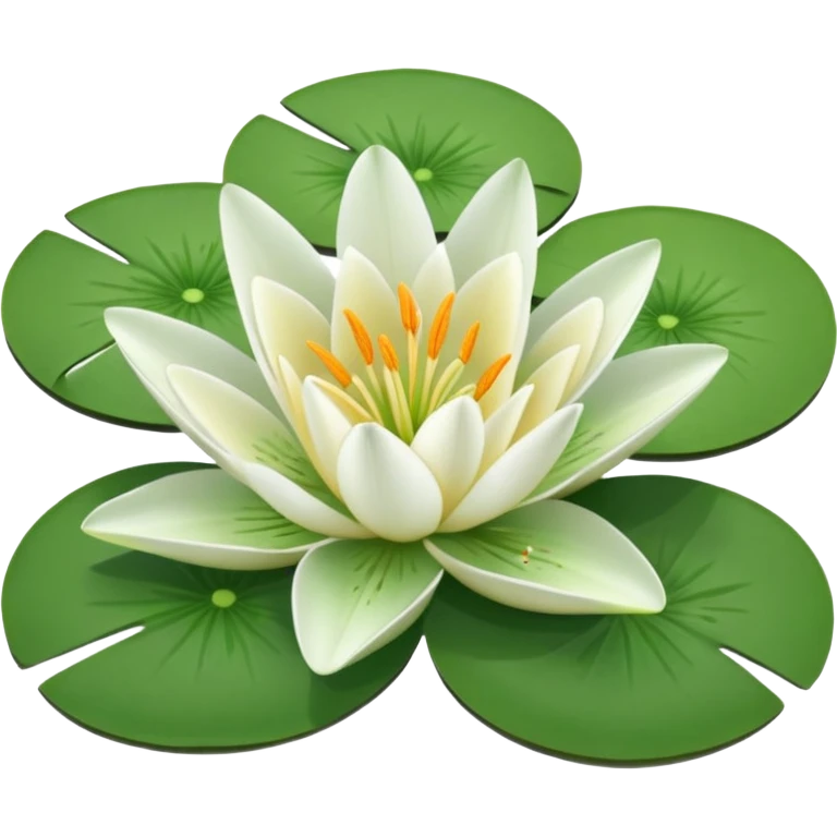 a pretty lily flower on a green circle lilypad emoji