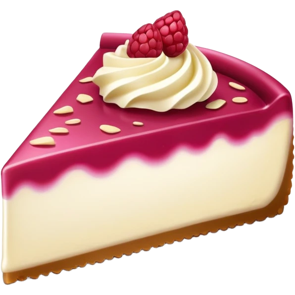 White chocolate raspberry cheesecake slice emoji