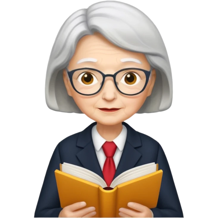 grandma reading in suit emoji