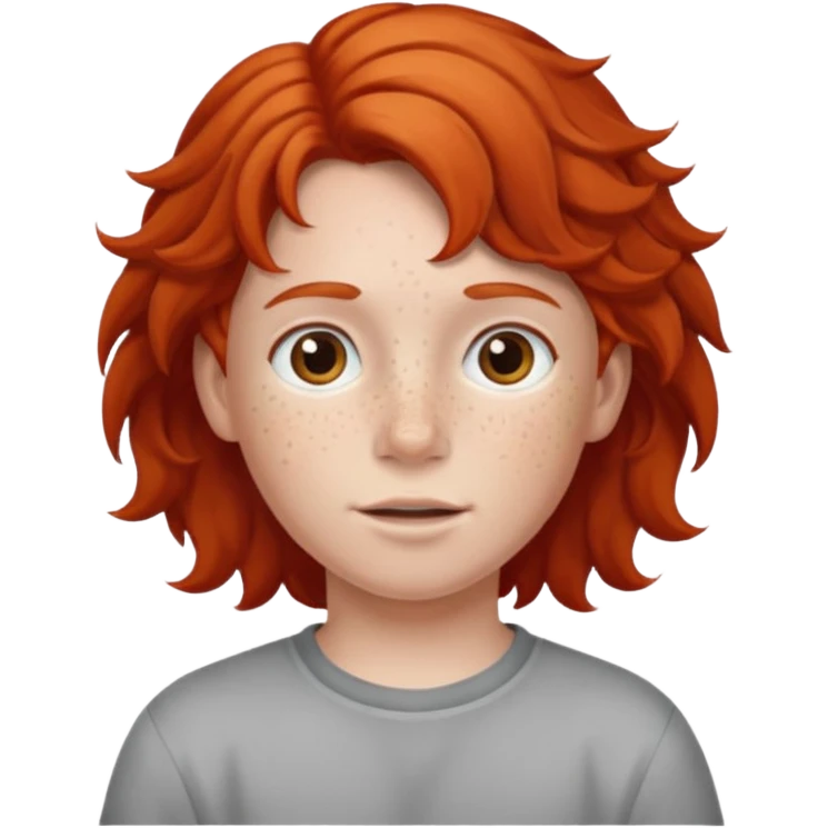 red wavy haired kid  emoji