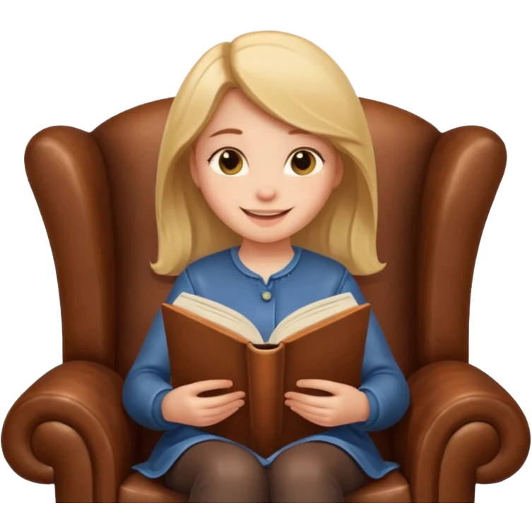 cozy armchair and book story time emoji emoji