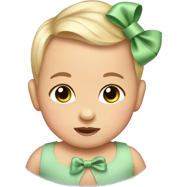 baby wearing bow emoji