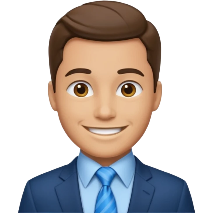 a man with blue tie emoji