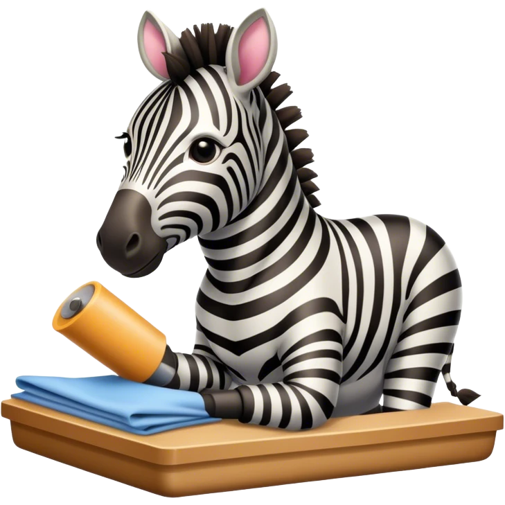 Zebra at work in fabric factory  emoji