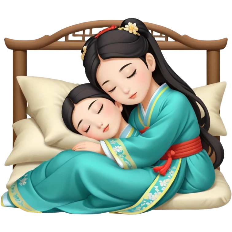 Beautiful girl sleeping in Hanfu emoji