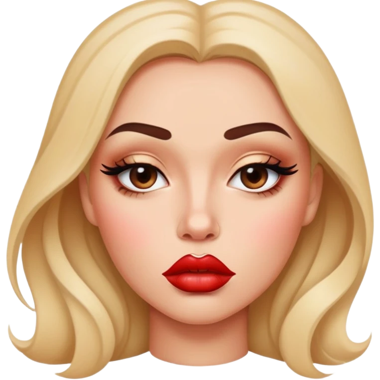 full glossy pouty baddie lips with lip liner emoji