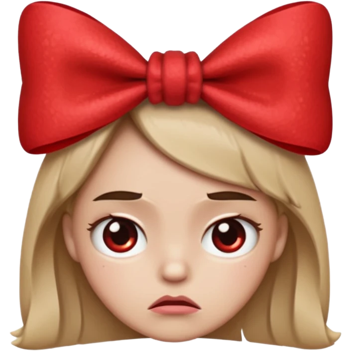 annoyed face with a bow  emoji